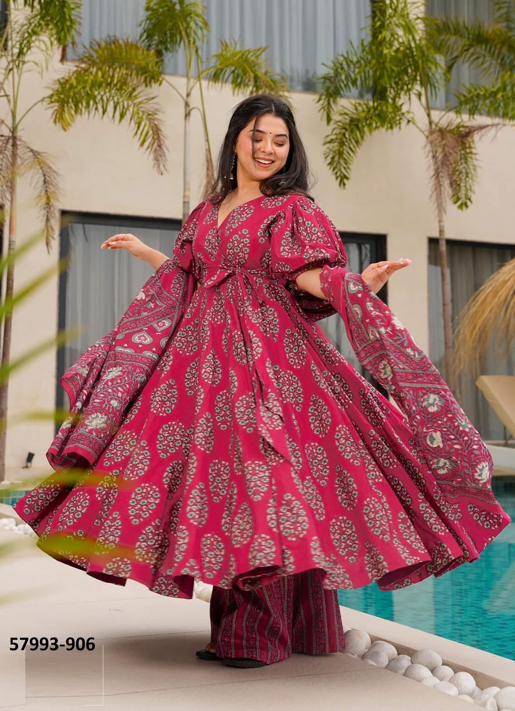 CLORA 9 - Catalog # 57993 (Set of 7 Readymade Salwar Suits) by Brand STROLLAY ®