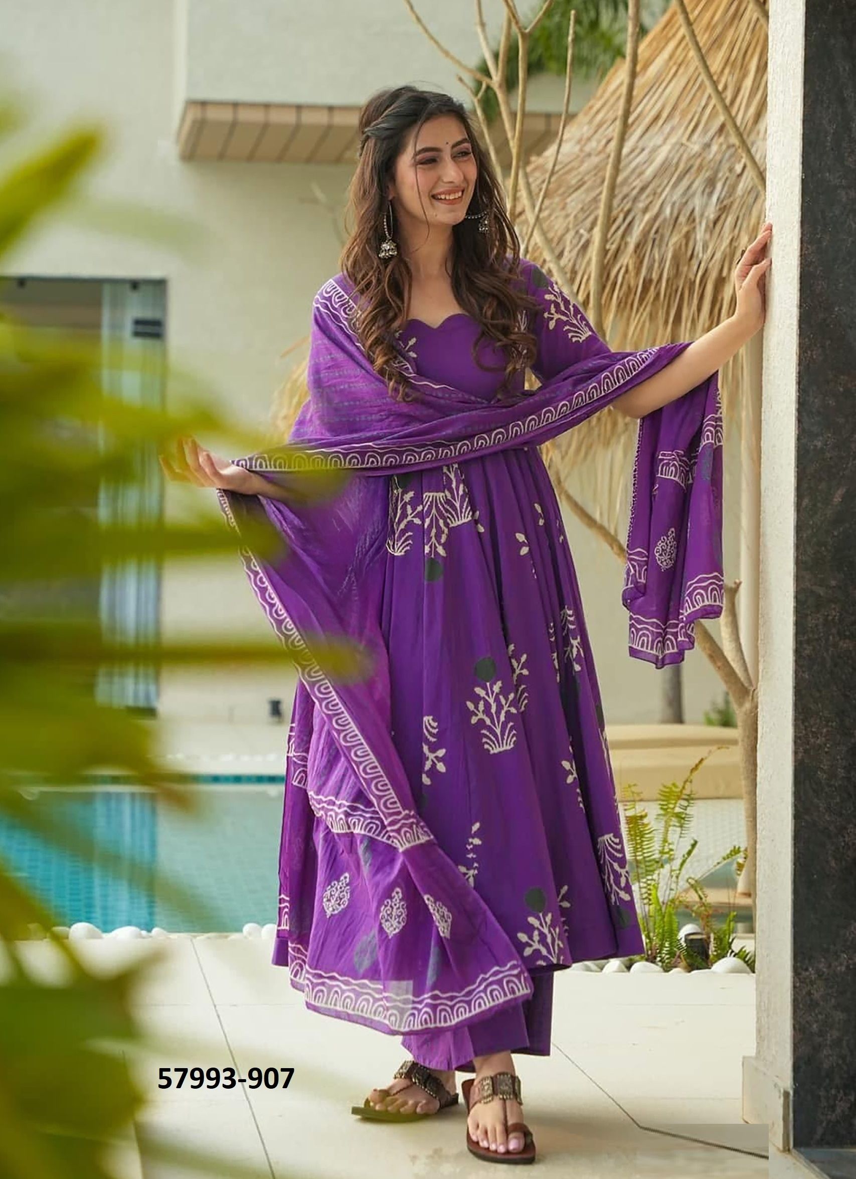 CLORA 9 - Catalog # 57993 (Set of 7 Readymade Salwar Suits) by Brand STROLLAY ®
