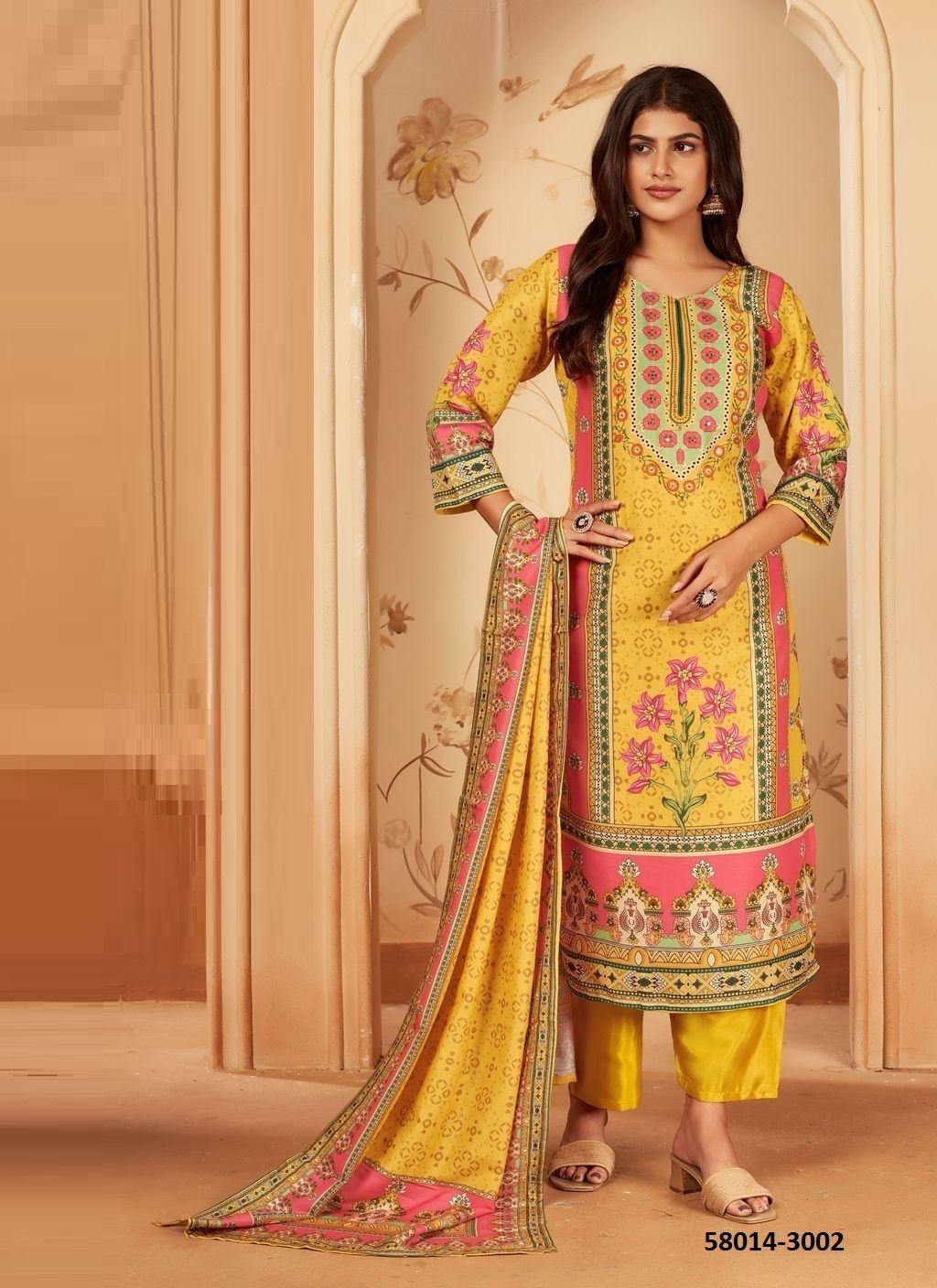 ZAINAB 3 - Catalog # 58014 (Set of 4 Readymade Salwar Suits) by Brand BLUE HILLS