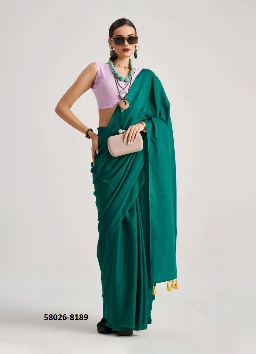 HUES & FLOW - Catalog # 58026 (Set of 9 Sarees) by Brand MONO POLEY