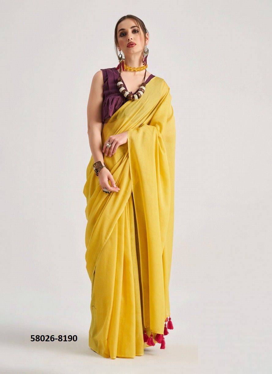 HUES & FLOW - Catalog # 58026 (Set of 9 Sarees) by Brand MONO POLEY