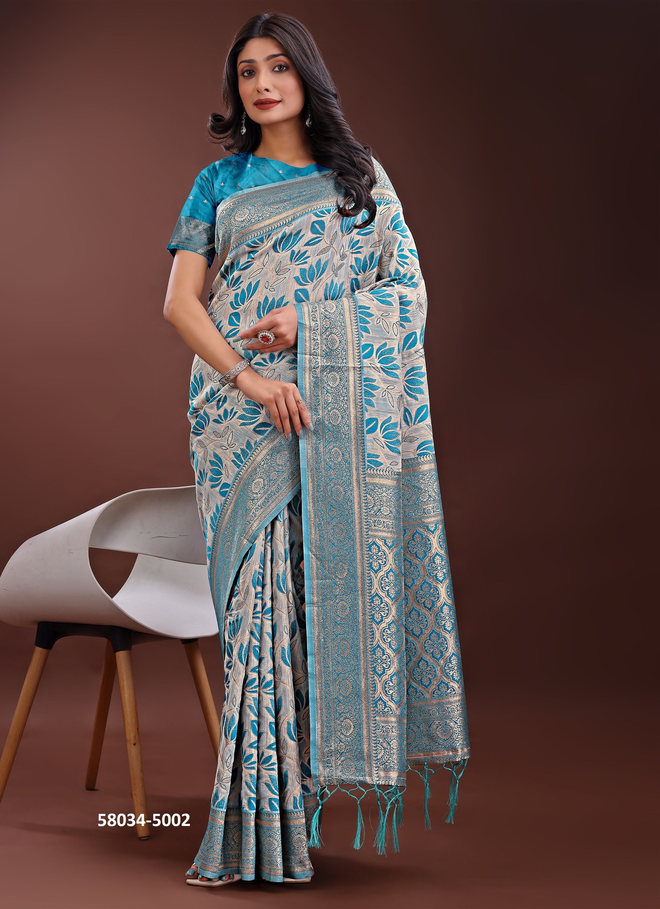 LINEN QUEEN 5 - Catalog # 58034 (Set of 6 Sarees) by Brand STROLLAY ® LINEN QUEEN 5 - Catalog # 58034 (Set of 6 Sarees) by Brand STROLLAY ®