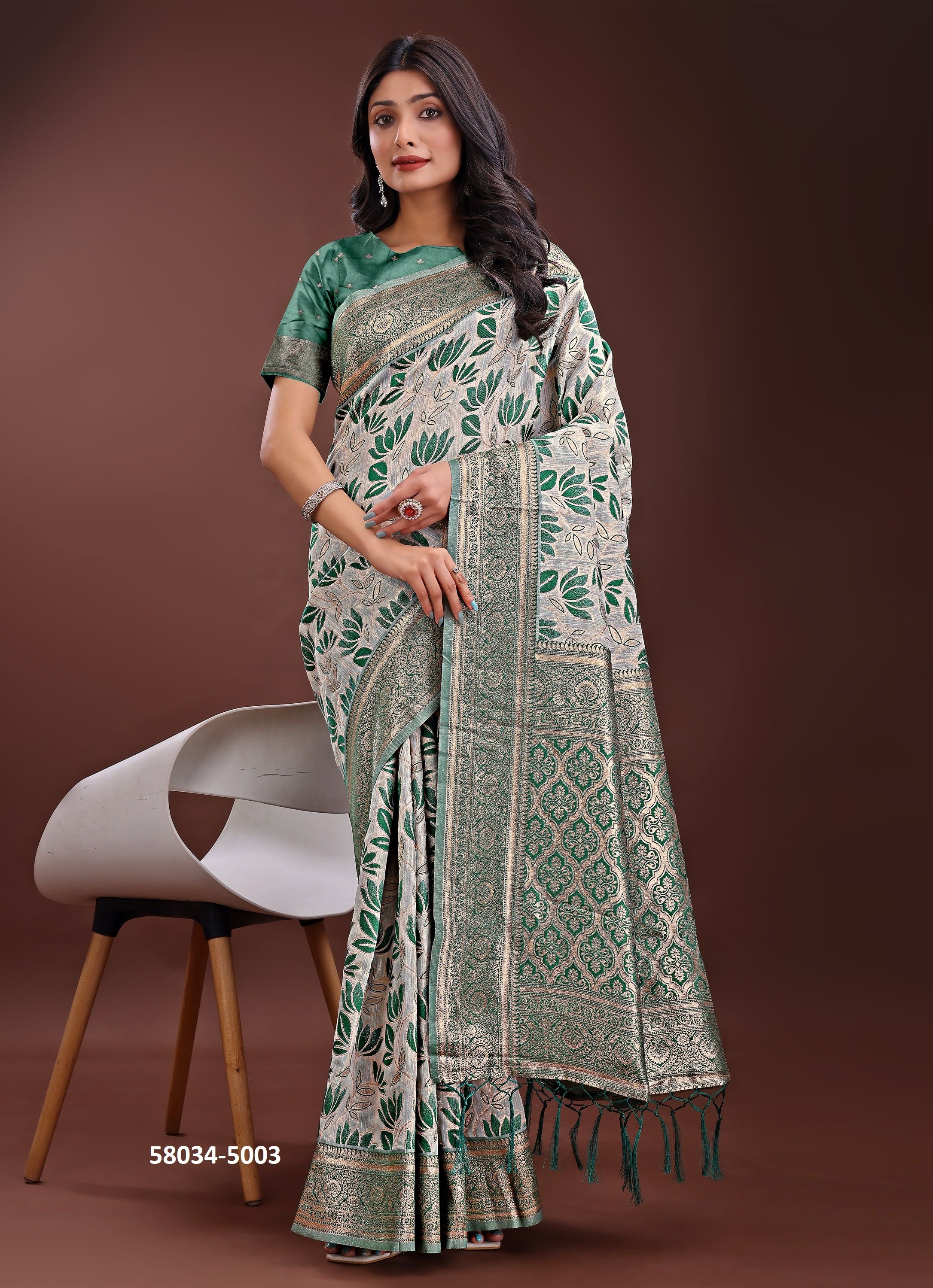 LINEN QUEEN 5 - Catalog # 58034 (Set of 6 Sarees) by Brand STROLLAY ® LINEN QUEEN 5 - Catalog # 58034 (Set of 6 Sarees) by Brand STROLLAY ®
