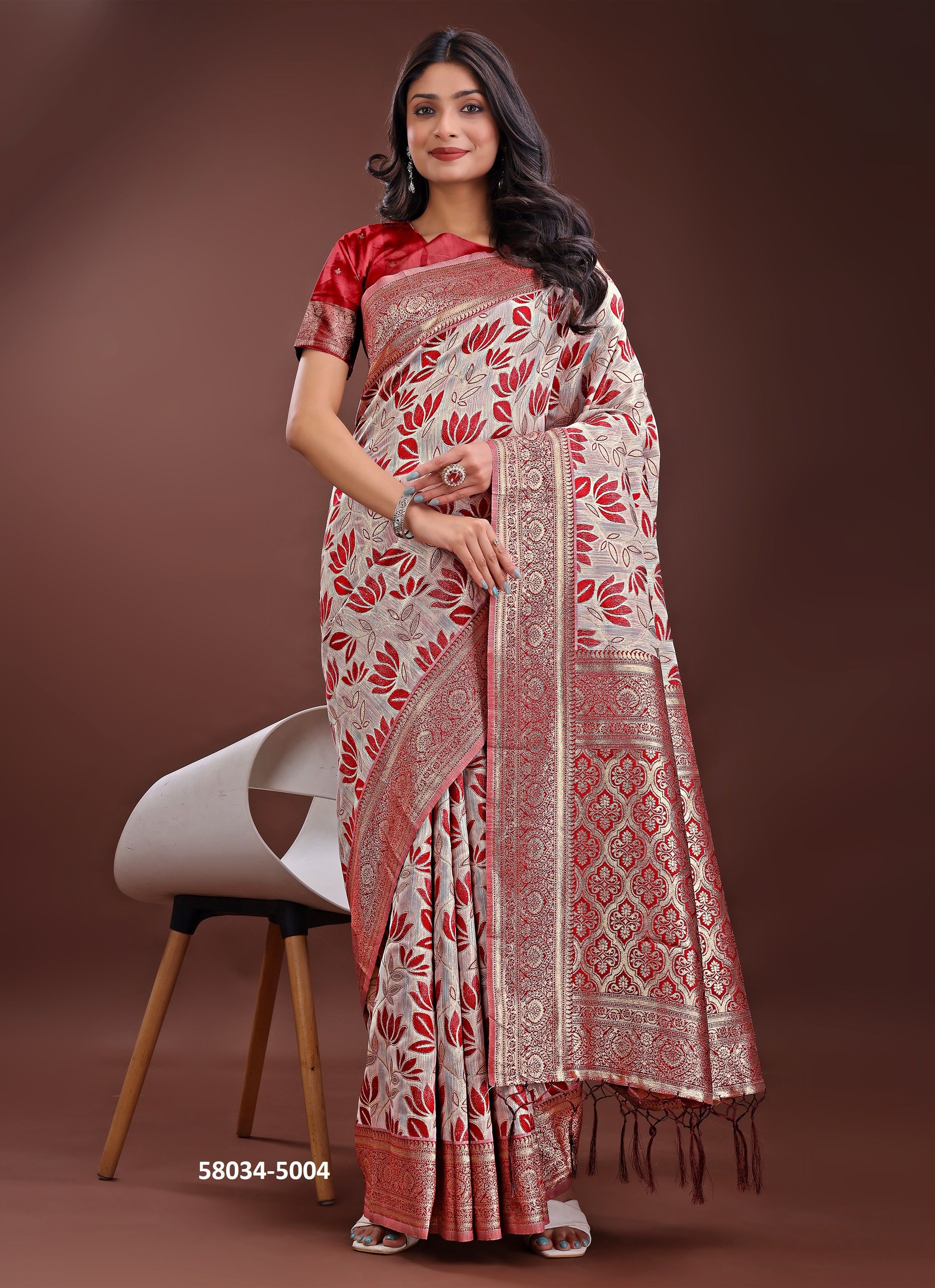 LINEN QUEEN 5 - Catalog # 58034 (Set of 6 Sarees) by Brand STROLLAY ® LINEN QUEEN 5 - Catalog # 58034 (Set of 6 Sarees) by Brand STROLLAY ®