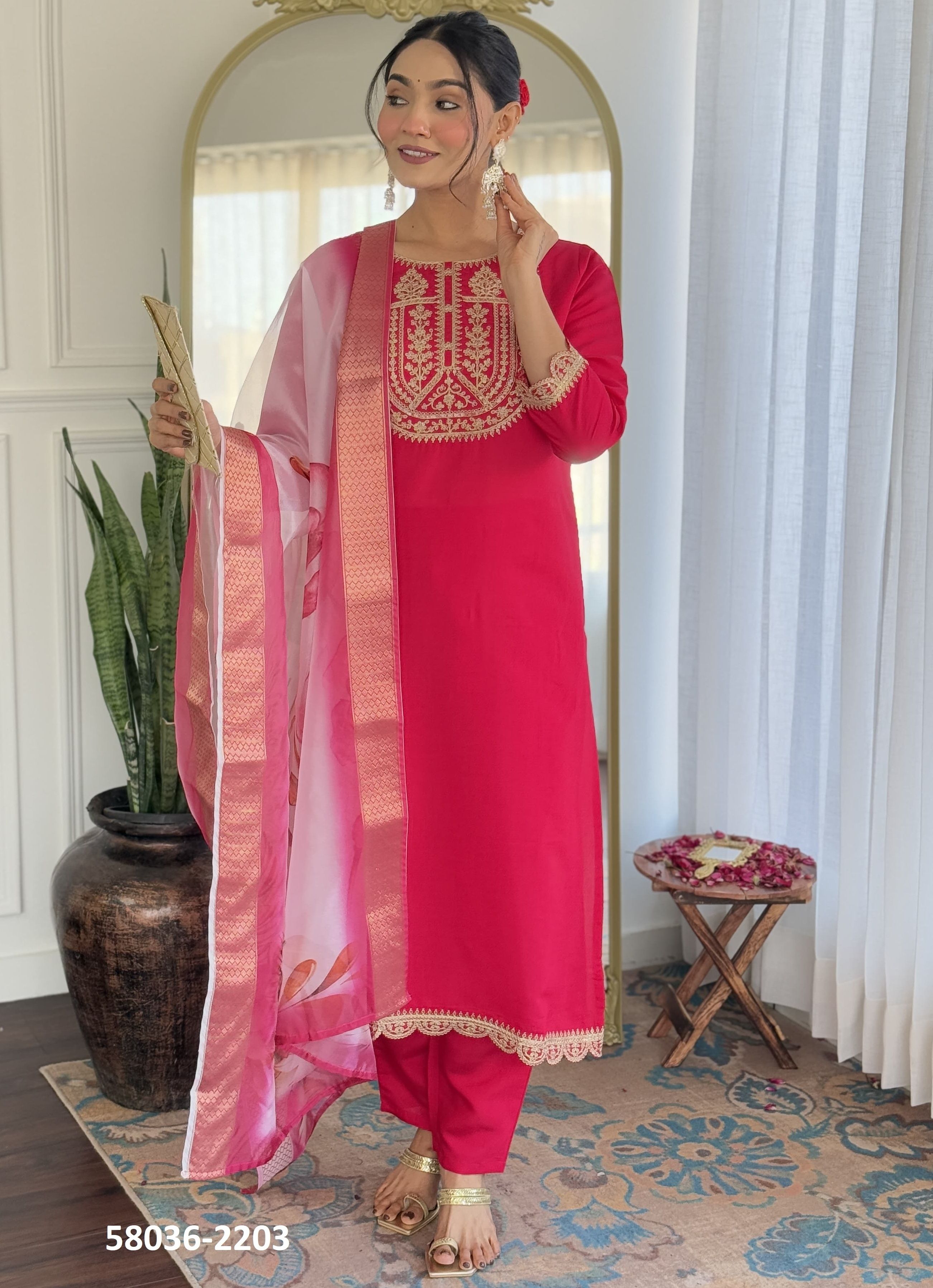 SUMMER COLORS 2201-2204 - Catalog # 58036 (Set of 4 Readymade Salwar Suits) by Brand STROLLAY ® SUMMER COLORS 2201-2204 - Catalog # 58036 (Set of 4 Readymade Salwar Suits) by Brand STROLLAY ®