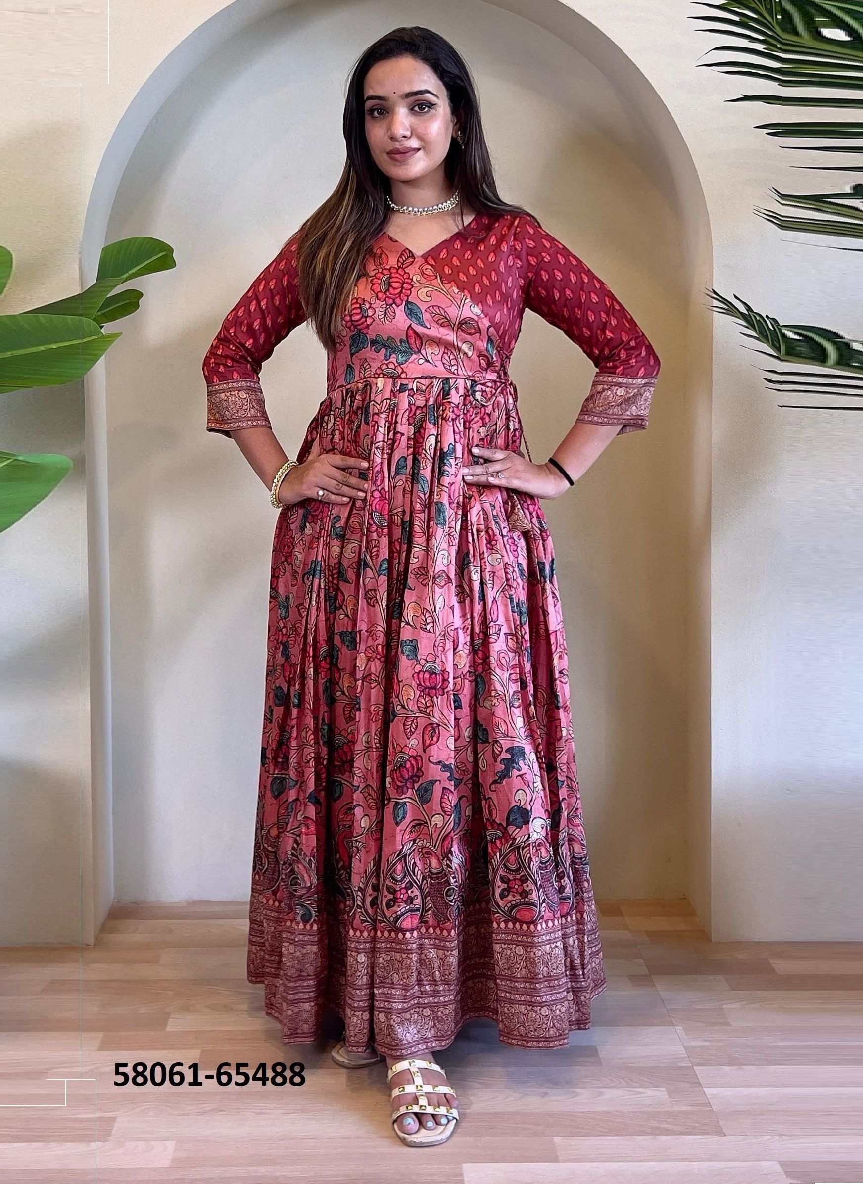 SILK FLORAL PRINTS - Catalog # 58061 (Set of 8 Readymade Gowns) by Brand STROLLAY ® SILK FLORAL PRINTS - Catalog # 58061 (Set of 8 Readymade Gowns) by Brand STROLLAY ®