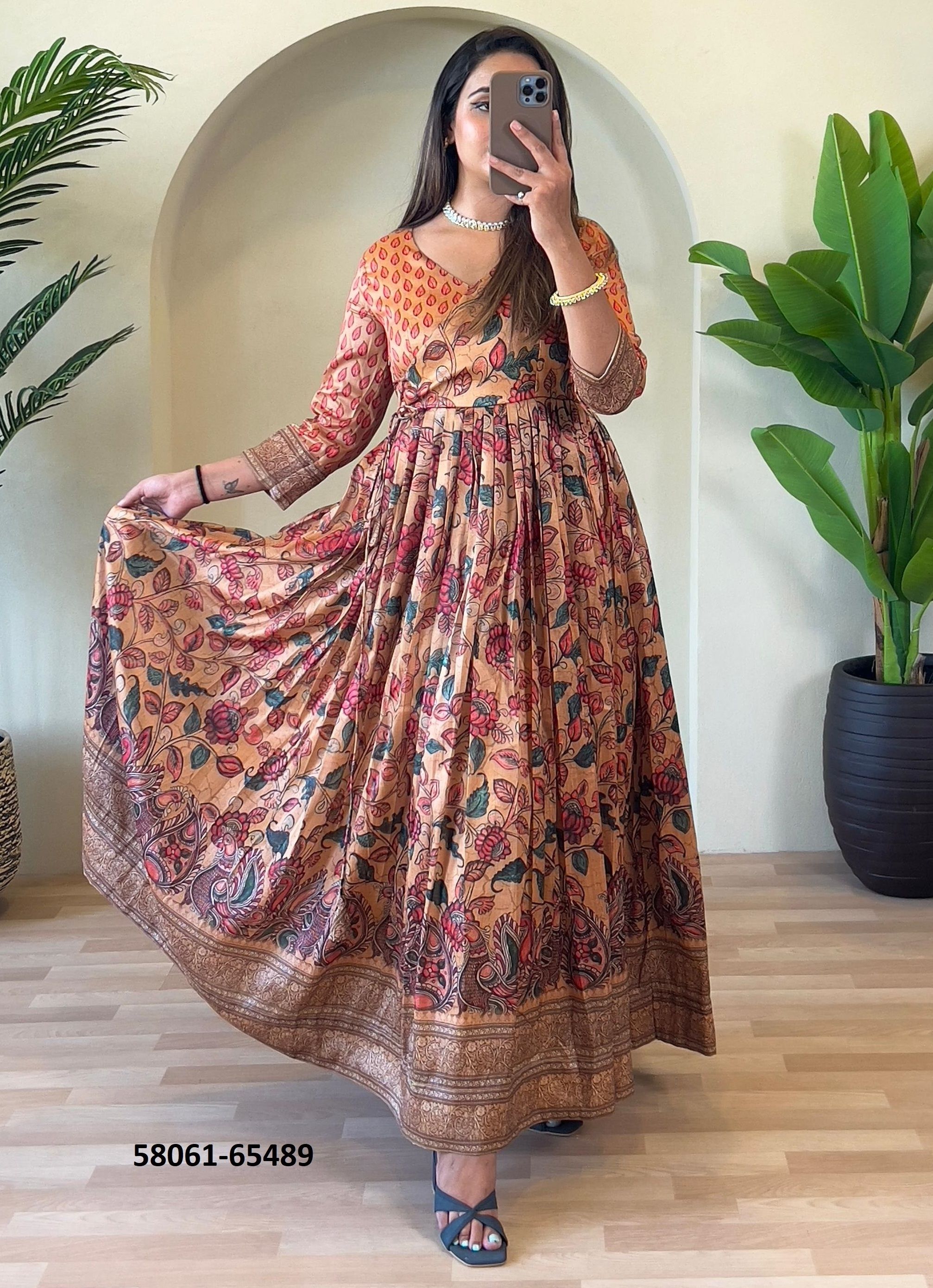 SILK FLORAL PRINTS - Catalog # 58061 (Set of 8 Readymade Gowns) by Brand STROLLAY ® SILK FLORAL PRINTS - Catalog # 58061 (Set of 8 Readymade Gowns) by Brand STROLLAY ®
