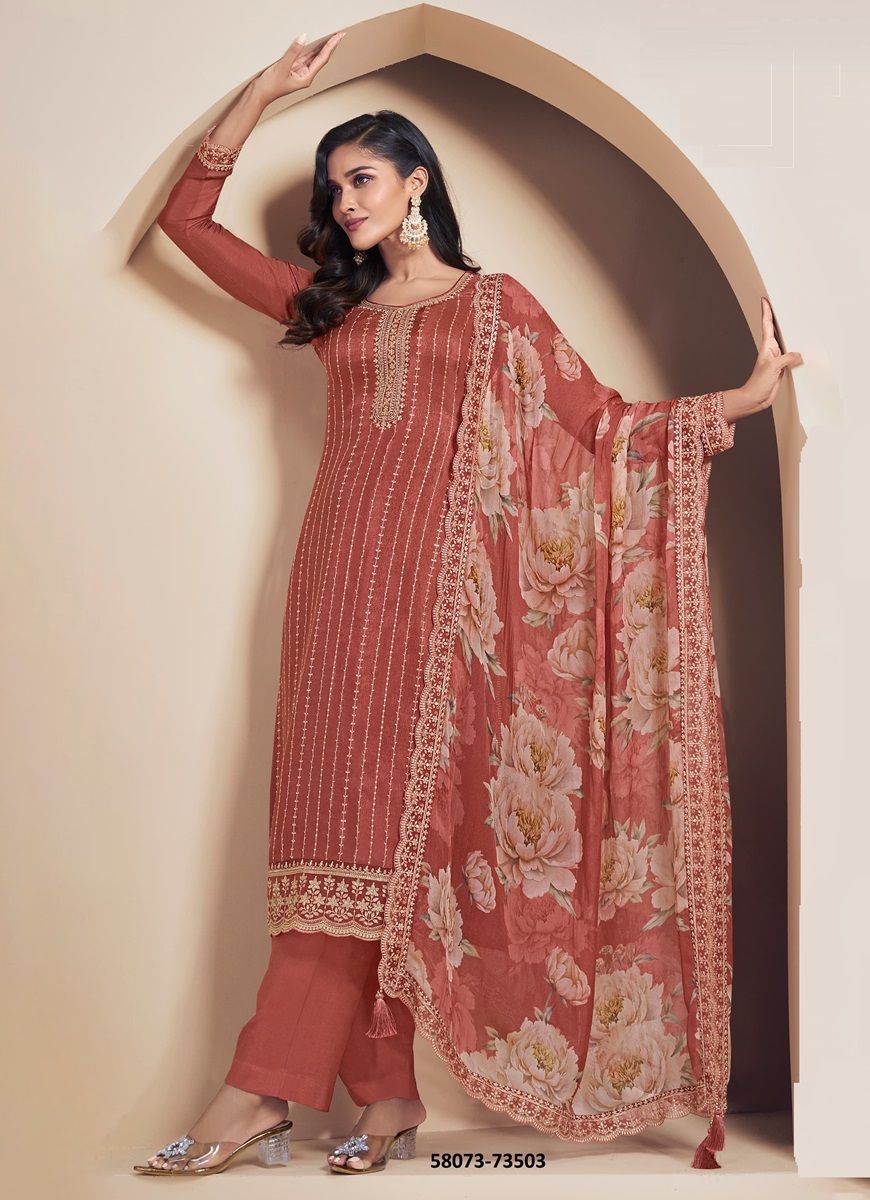 DIA - Catalog # 58073 (Set of 5 Semi-Stitched / Un-Stitched Suits) by Brand VINAY FASHION LLP