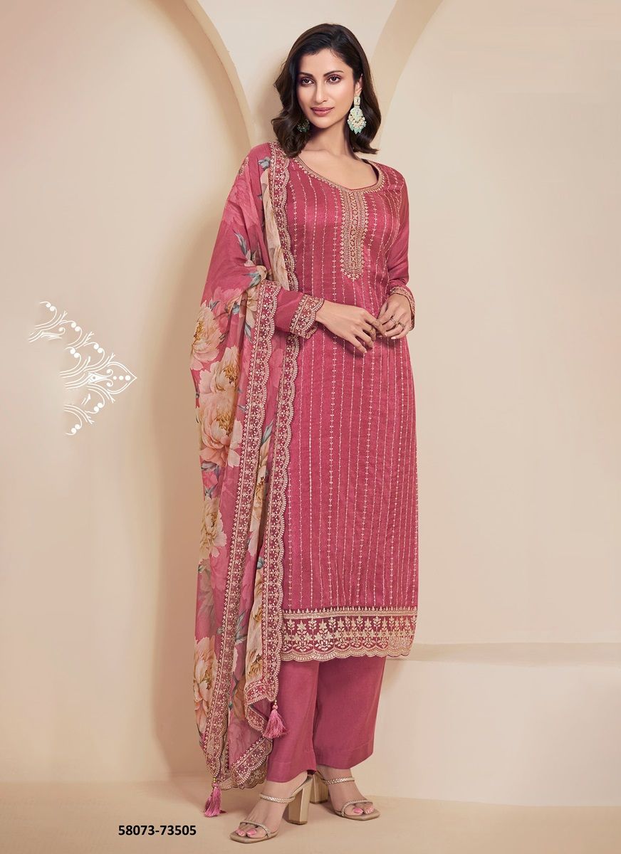 DIA - Catalog # 58073 (Set of 5 Semi-Stitched / Un-Stitched Suits) by Brand VINAY FASHION LLP