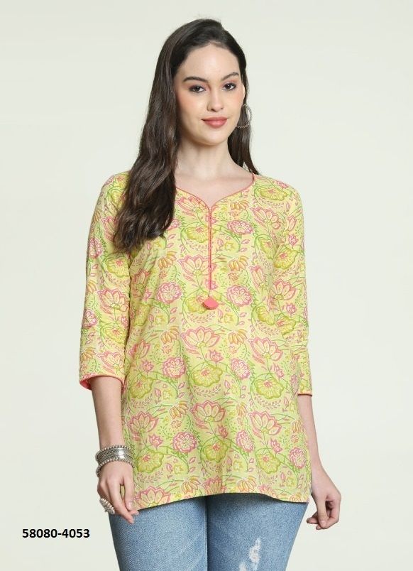 AKSHARA - Catalog # 58080 (Set of 6 Readymade Women's Kurtis / Tops) by Brand RAJNANDINI