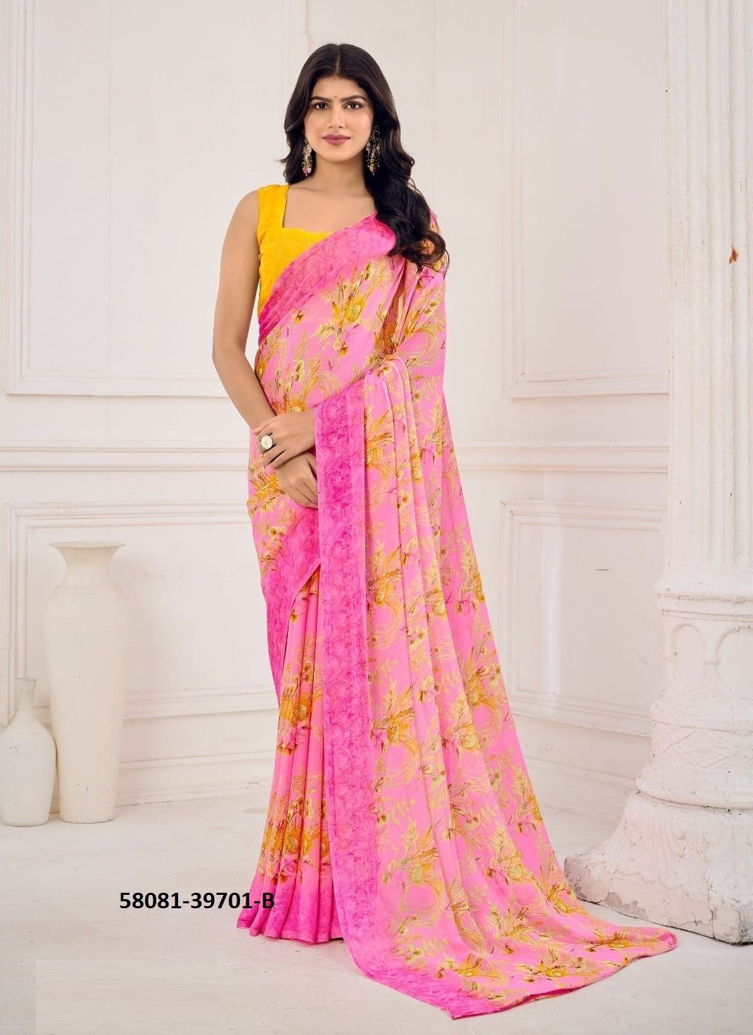 STAR CHIFFON 185 - Catalog # 58081 (Set of 12 Sarees) by Brand RUCHI SAREES
