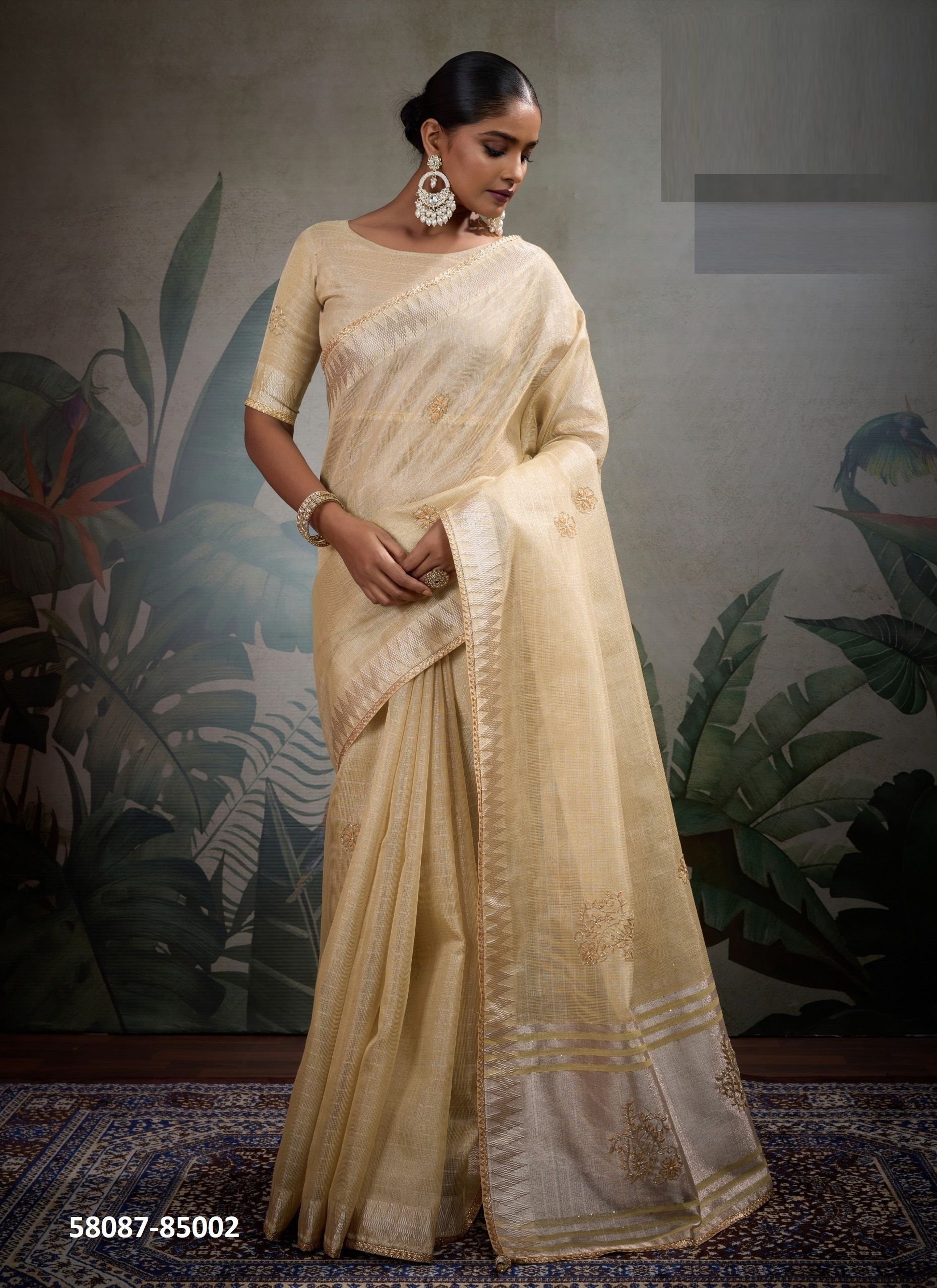 TANEERA - Catalog # 58087 (Set of 4 Sarees) by Brand S-ETHNIC LIFESTYLE