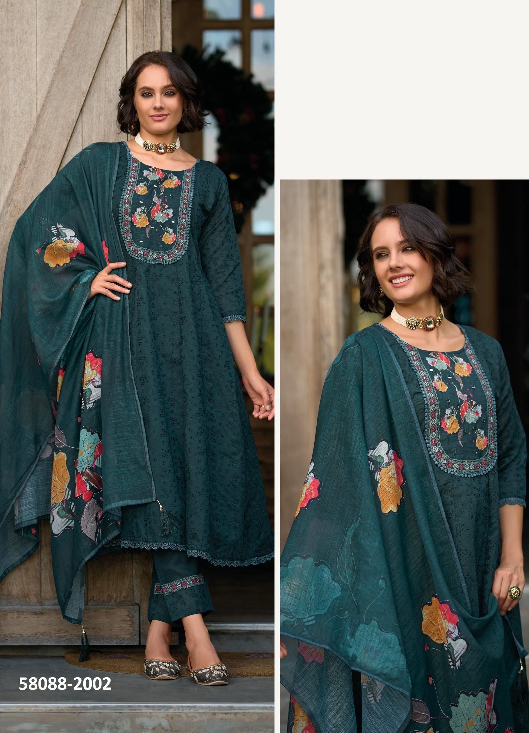 HELLO ALEXA 2 - Catalog # 58088 (Set of 6 Readymade Salwar Suits) by Brand POONAM DESIGNER