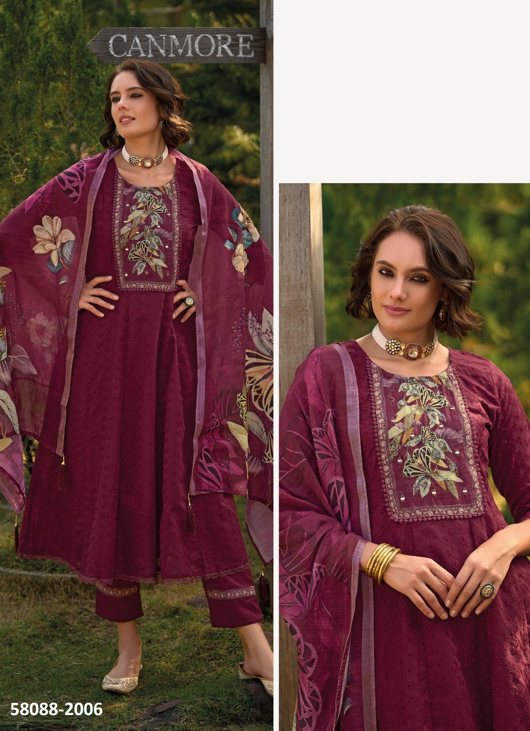 HELLO ALEXA 2 - Catalog # 58088 (Set of 6 Readymade Salwar Suits) by Brand POONAM DESIGNER