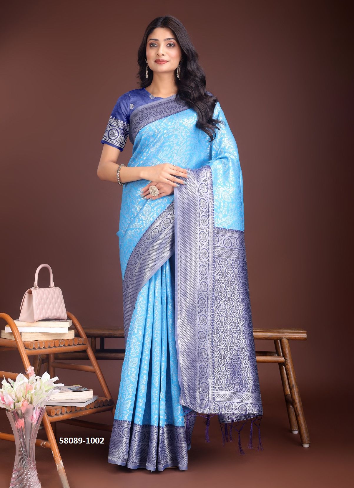 CRACKLE - Catalog # 58089 (Set of 8 Sarees) by Brand STROLLAY ®
