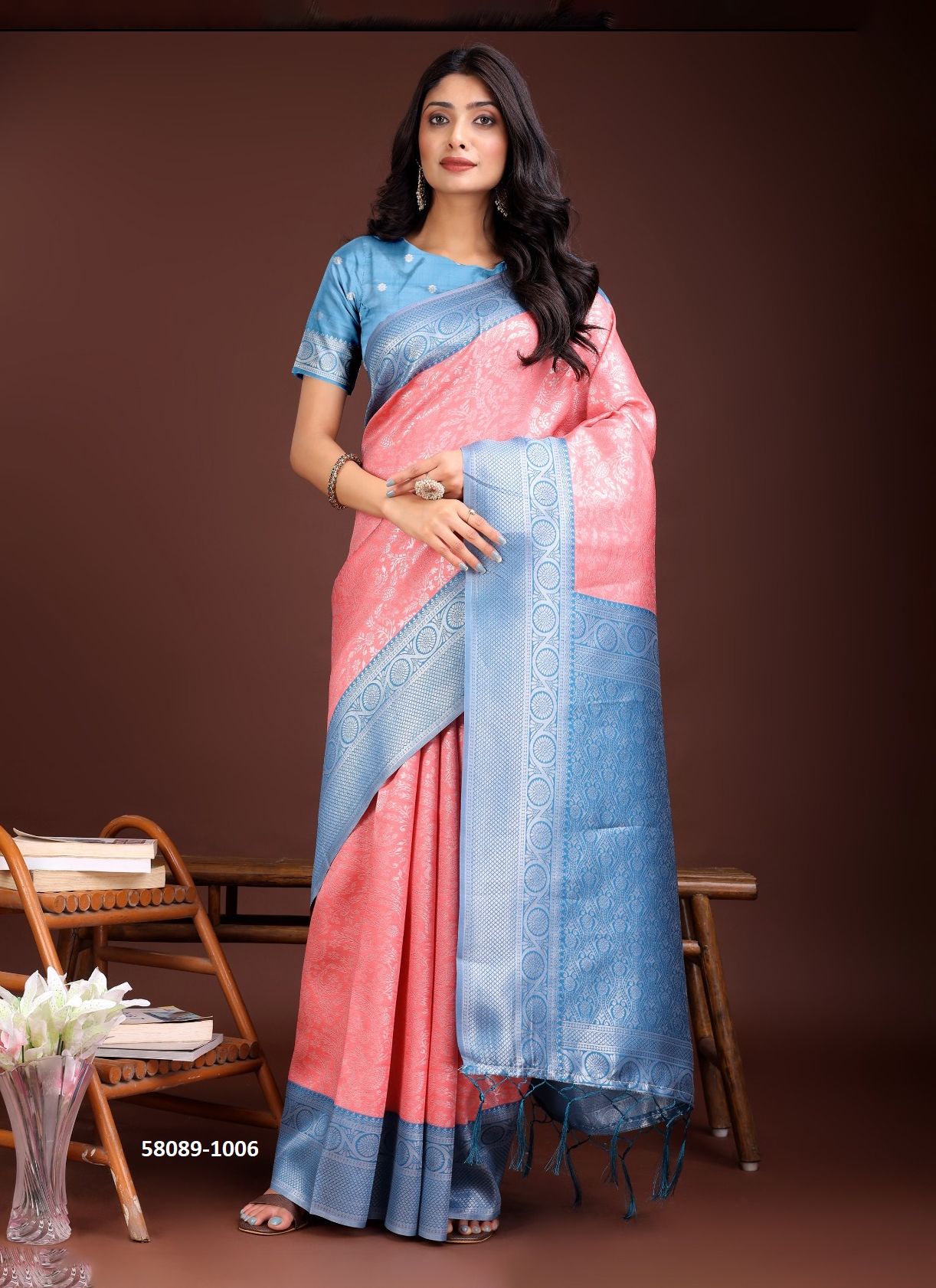 CRACKLE - Catalog # 58089 (Set of 8 Sarees) by Brand STROLLAY ®