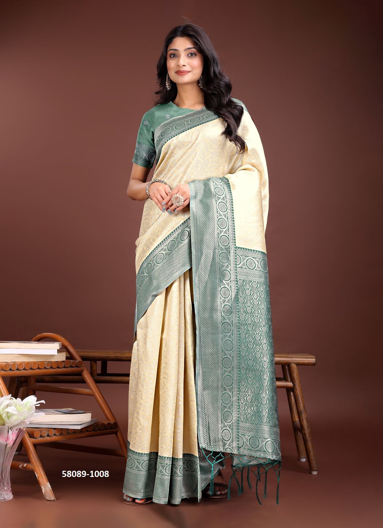 CRACKLE - Catalog # 58089 (Set of 8 Sarees) by Brand STROLLAY ®