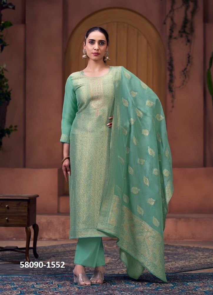 NAINA - Catalog # 58090 (Set of 4 Semi-Stitched / Un-Stitched Suits) by Brand FOUR DOTS