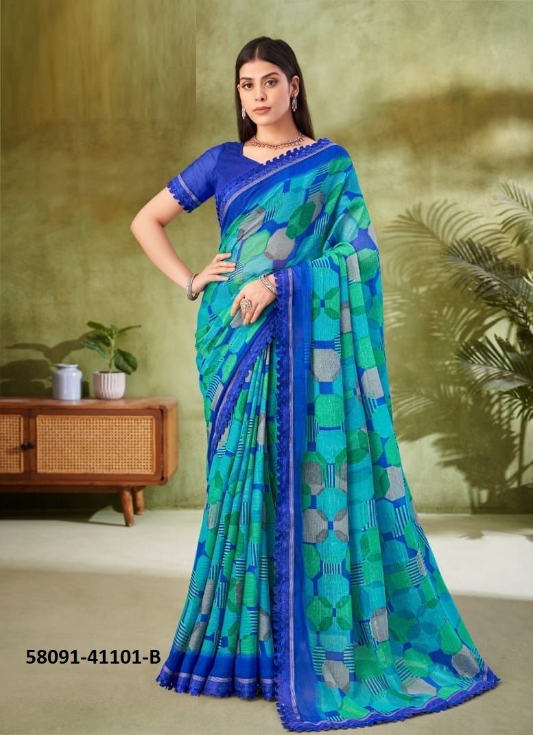SAVERA 11 - Catalog # 58091 (Set of 12 Sarees) by Brand RUCHI SAREES