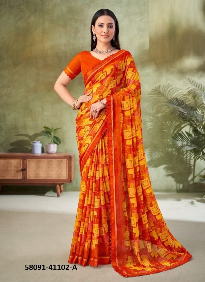 SAVERA 11 - Catalog # 58091 (Set of 12 Sarees) by Brand RUCHI SAREES