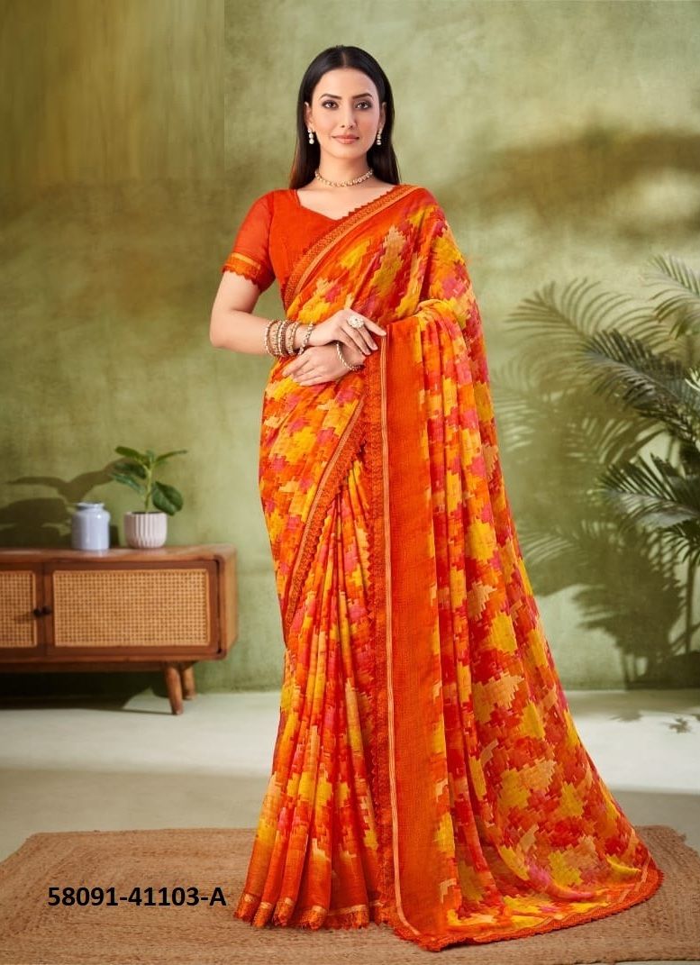SAVERA 11 - Catalog # 58091 (Set of 12 Sarees) by Brand RUCHI SAREES