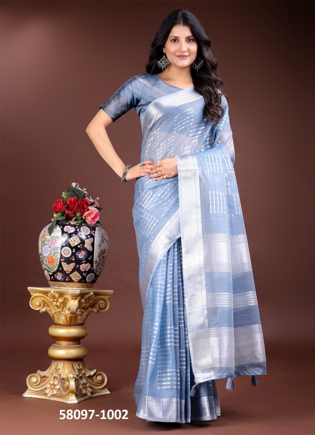 VENICE - Catalog # 58097 (Set of 5 Sarees) by Brand STROLLAY ®