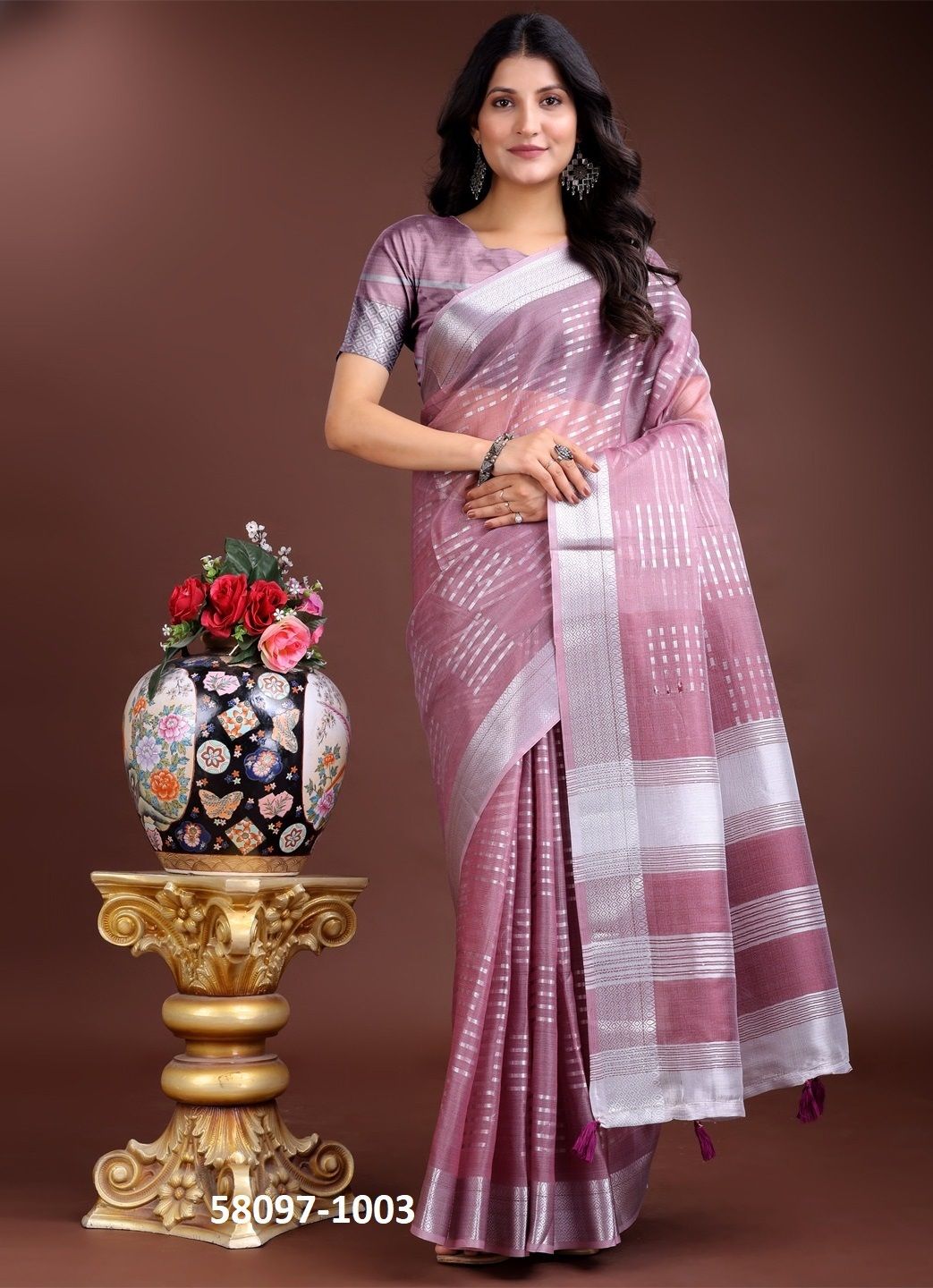 VENICE - Catalog # 58097 (Set of 5 Sarees) by Brand STROLLAY ®