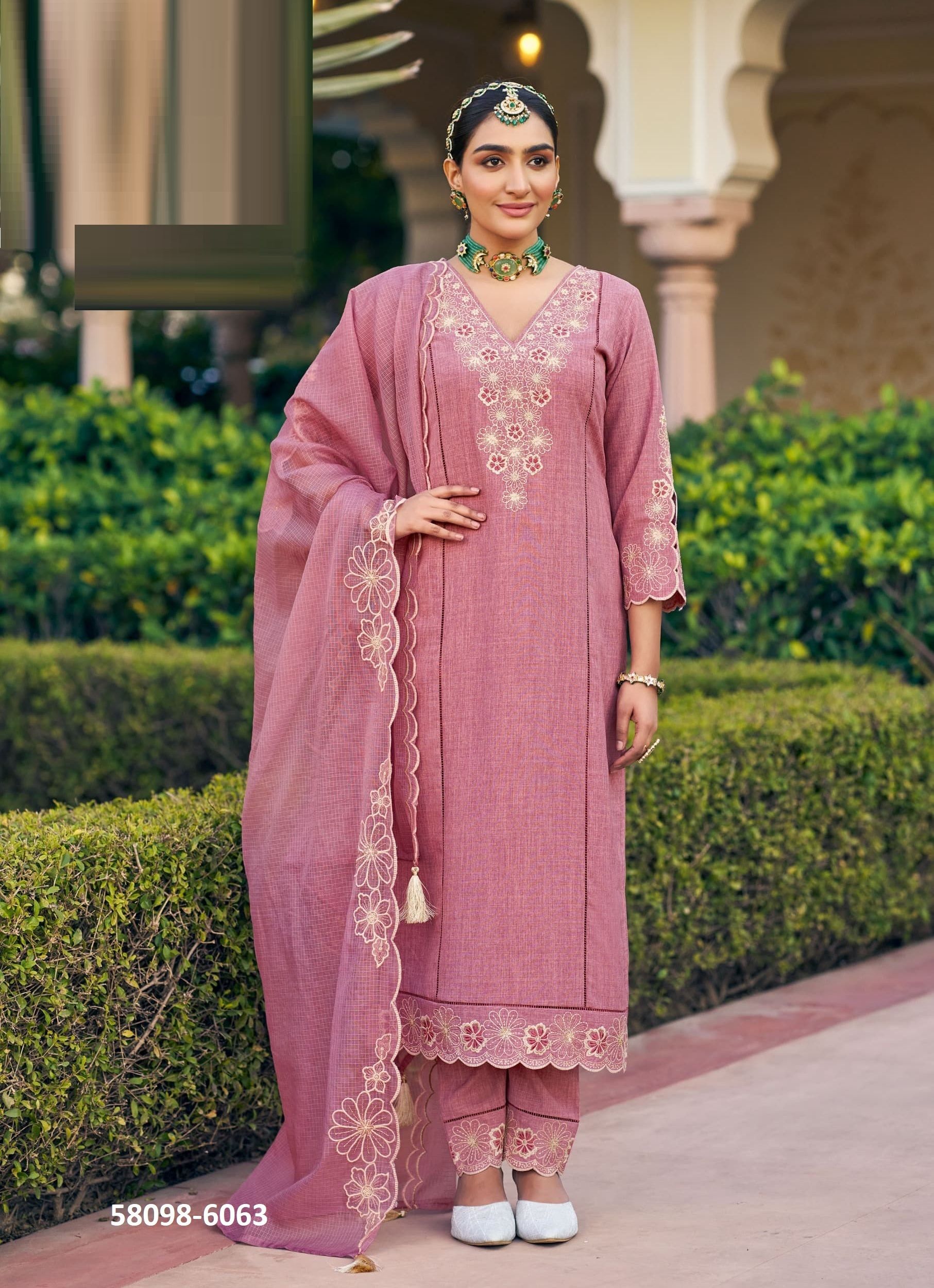 ALORA - Catalog # 58098 (Set of 4 Readymade Salwar Suits) by Brand RANGOON