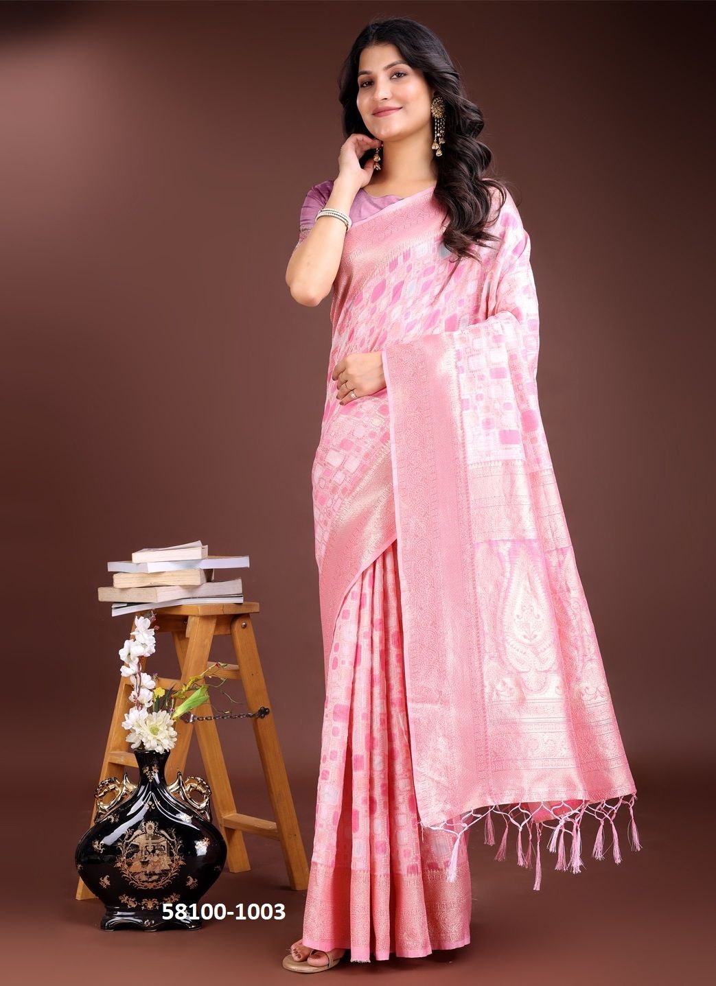 MANGO SILK - Catalog # 58100 (Set of 6 Sarees) by Brand STROLLAY ®
