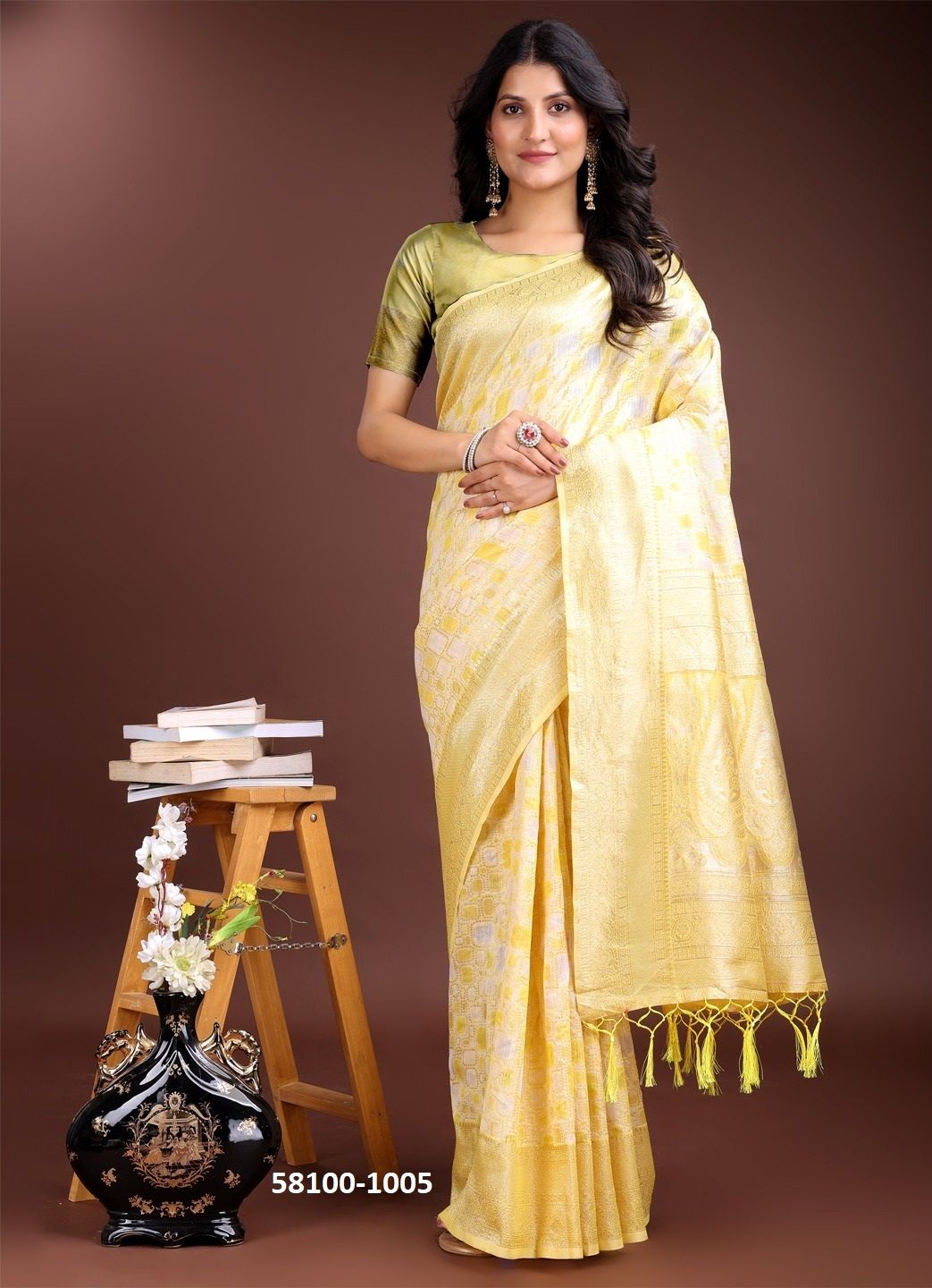 MANGO SILK - Catalog # 58100 (Set of 6 Sarees) by Brand STROLLAY ®