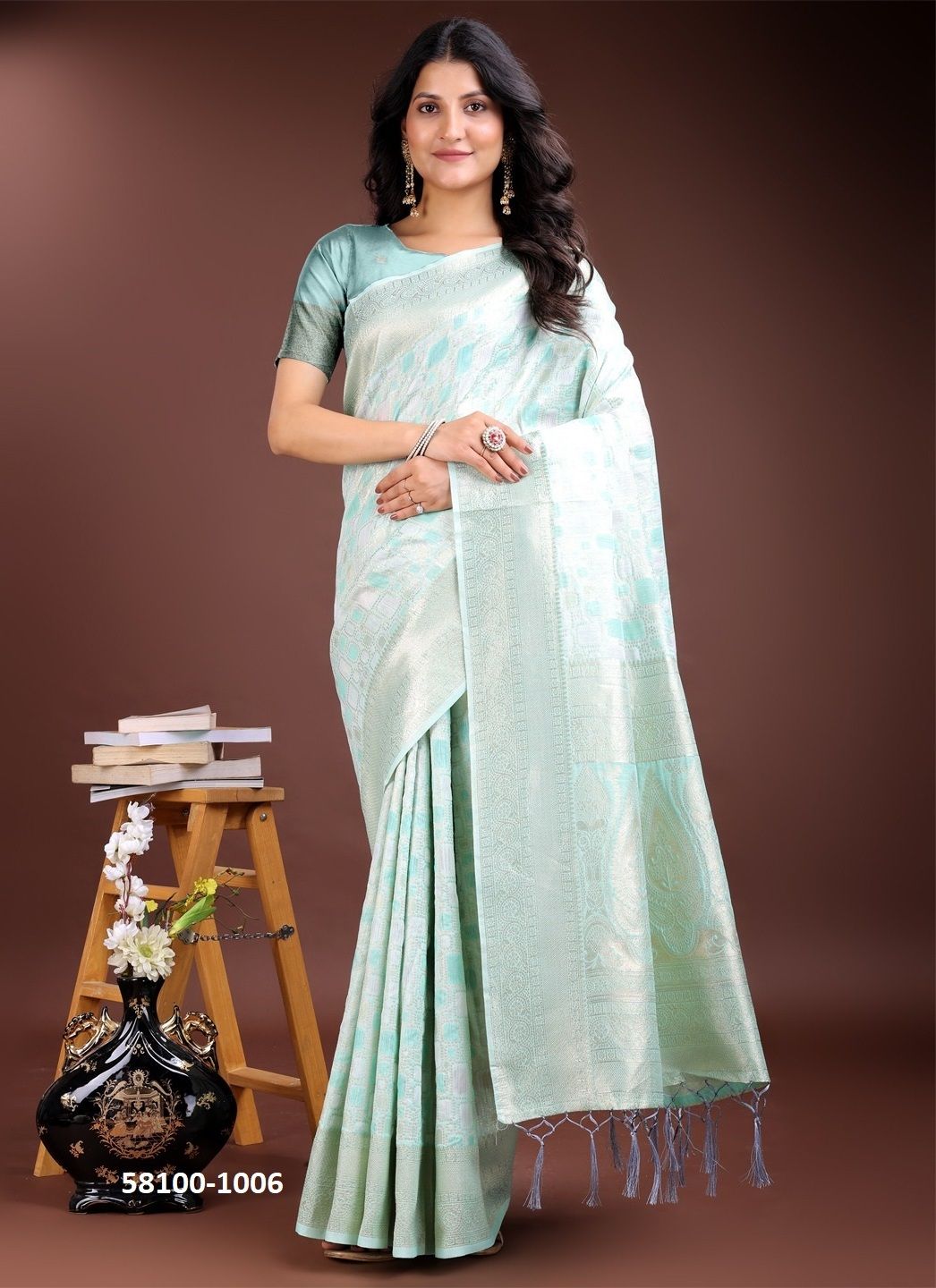 MANGO SILK - Catalog # 58100 (Set of 6 Sarees) by Brand STROLLAY ®