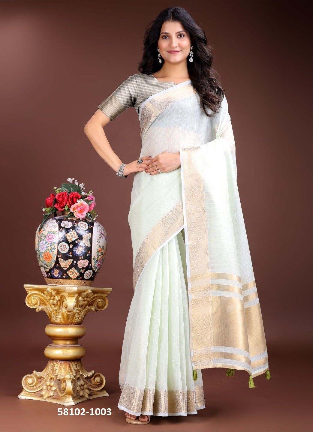 PRAGUE - Catalog # 58102 (Set of 5 Sarees) by Brand ASTITA