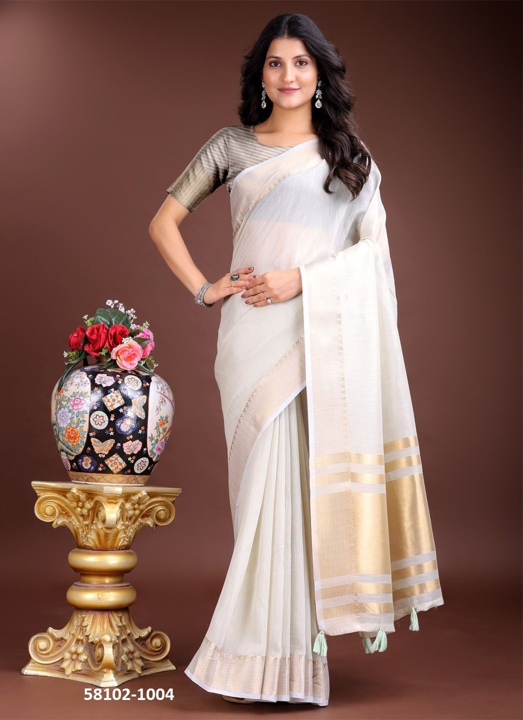 PRAGUE - Catalog # 58102 (Set of 5 Sarees) by Brand ASTITA