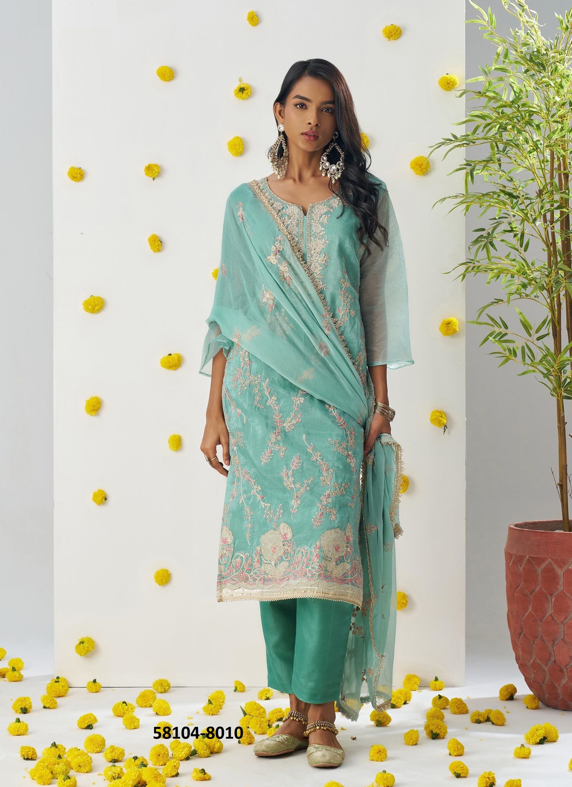 RAAG - Catalog # 58104 (Set of 4 Readymade Salwar Suits) by Brand ALIZEH