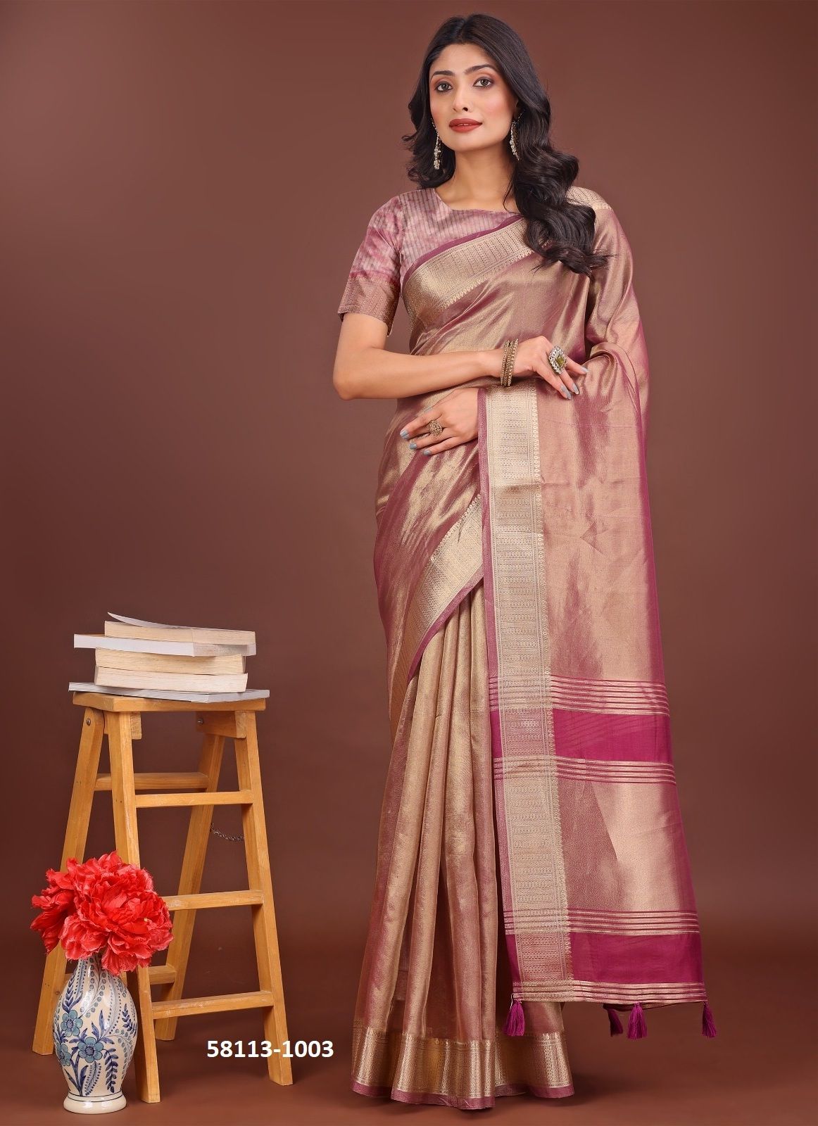 INTERLAKEN - Catalog # 58113 (Set of 6 Sarees) by Brand STROLLAY ®