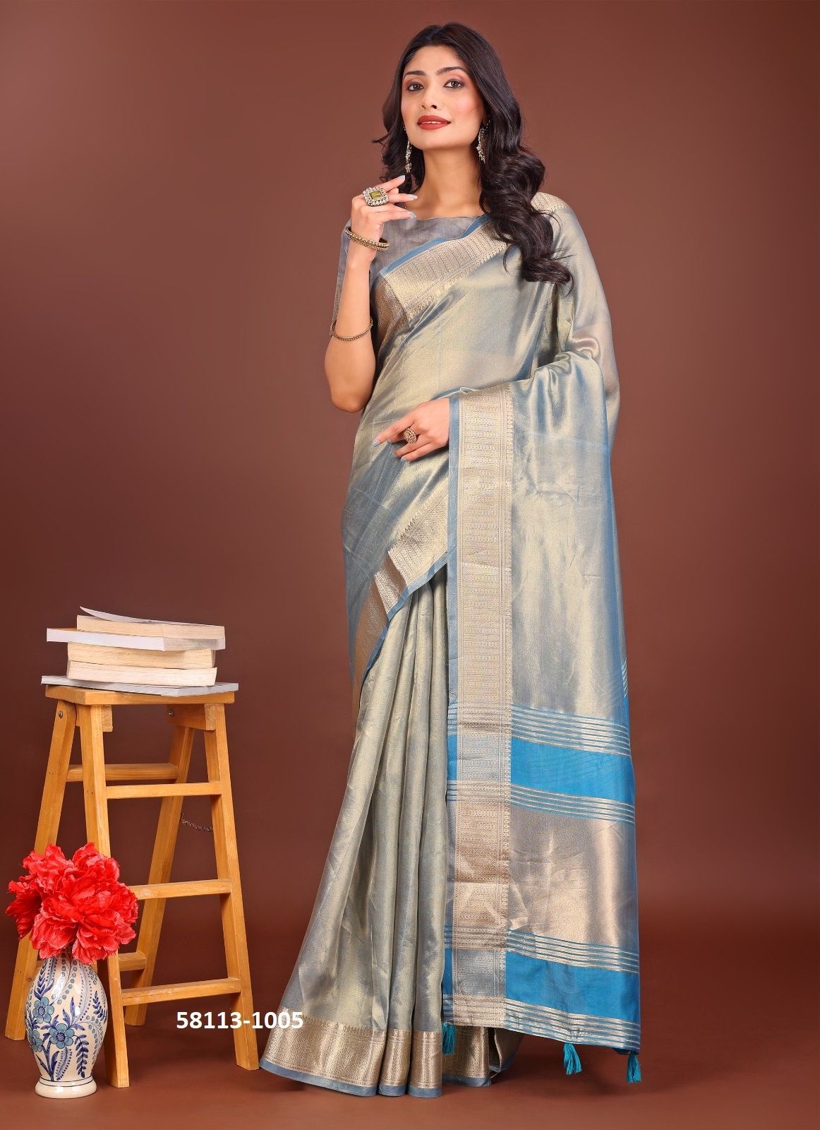 INTERLAKEN - Catalog # 58113 (Set of 6 Sarees) by Brand STROLLAY ®
