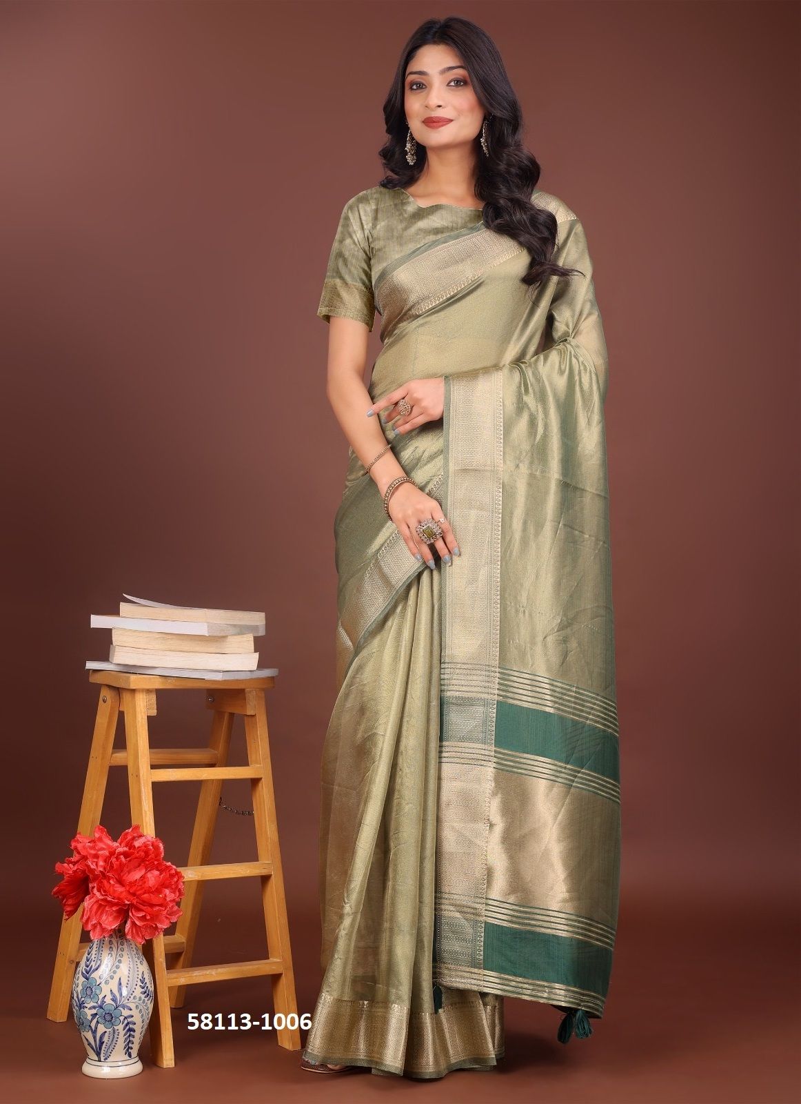 INTERLAKEN - Catalog # 58113 (Set of 6 Sarees) by Brand STROLLAY ®