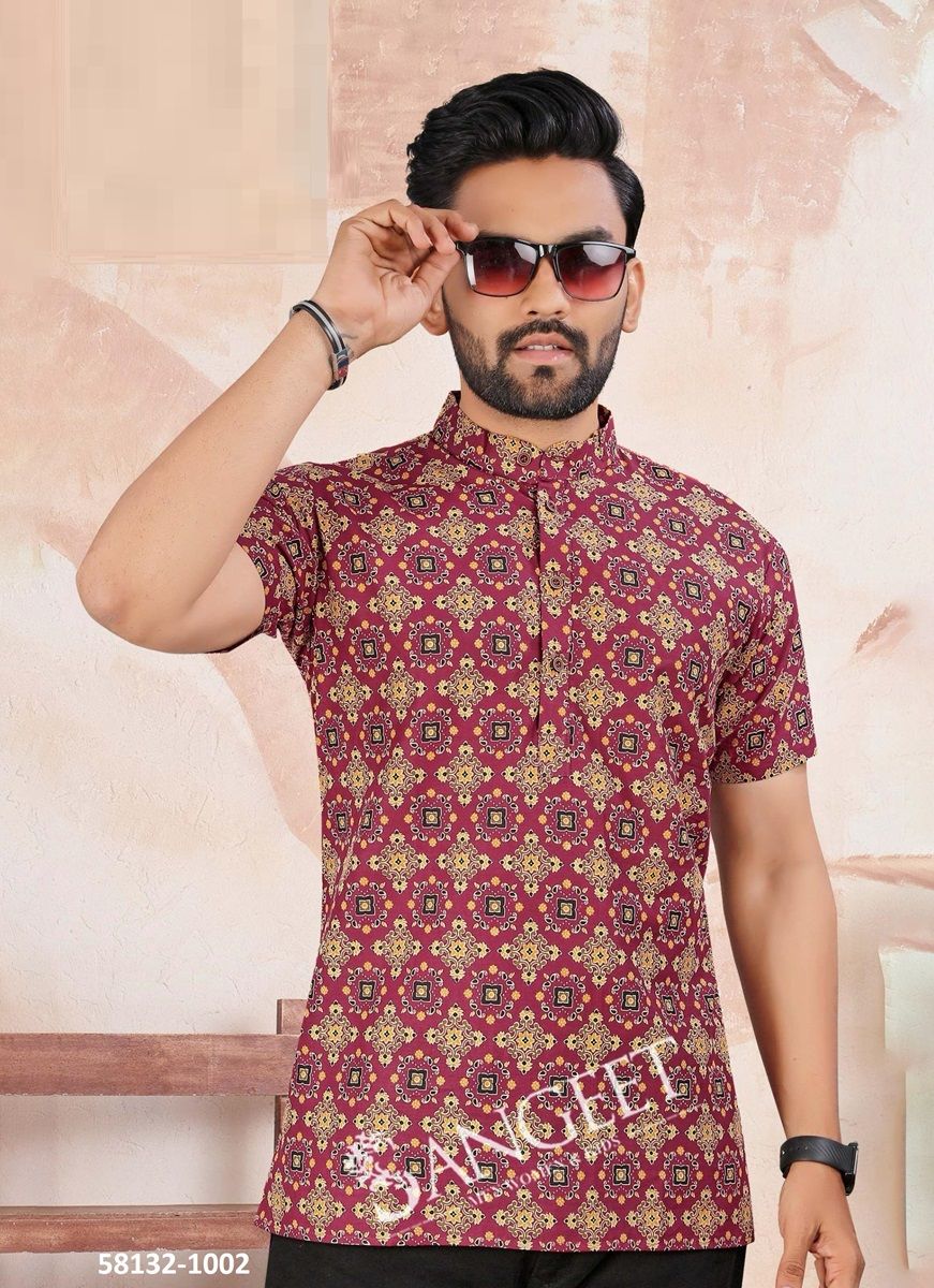 RETRO 4 - Catalog # 58132 (Set of 4 Men's Ethnic Wear) by Brand SANGEET