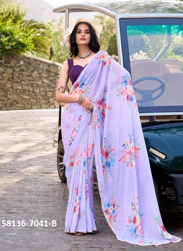 SERIES 7041 - Catalog # 58136 (Set of 4 Sarees) by Brand STROLLAY ®