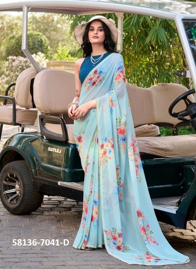 SERIES 7041 - Catalog # 58136 (Set of 4 Sarees) by Brand STROLLAY ®