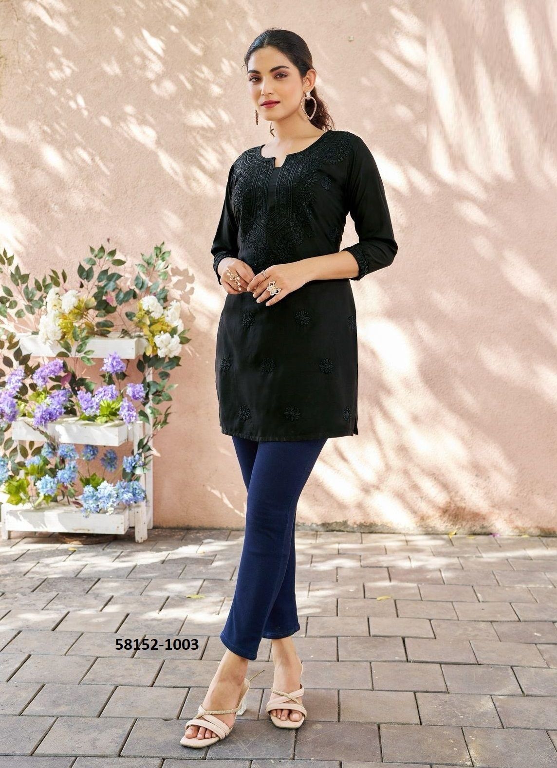 RAHA - Catalog # 58152 (Set of 4 Readymade Women's Kurtis / Tops) by Brand BLUE HILLS RAHA - Catalog # 58152 (Set of 4 Readymade Women's Kurtis / Tops) by Brand BLUE HILLS