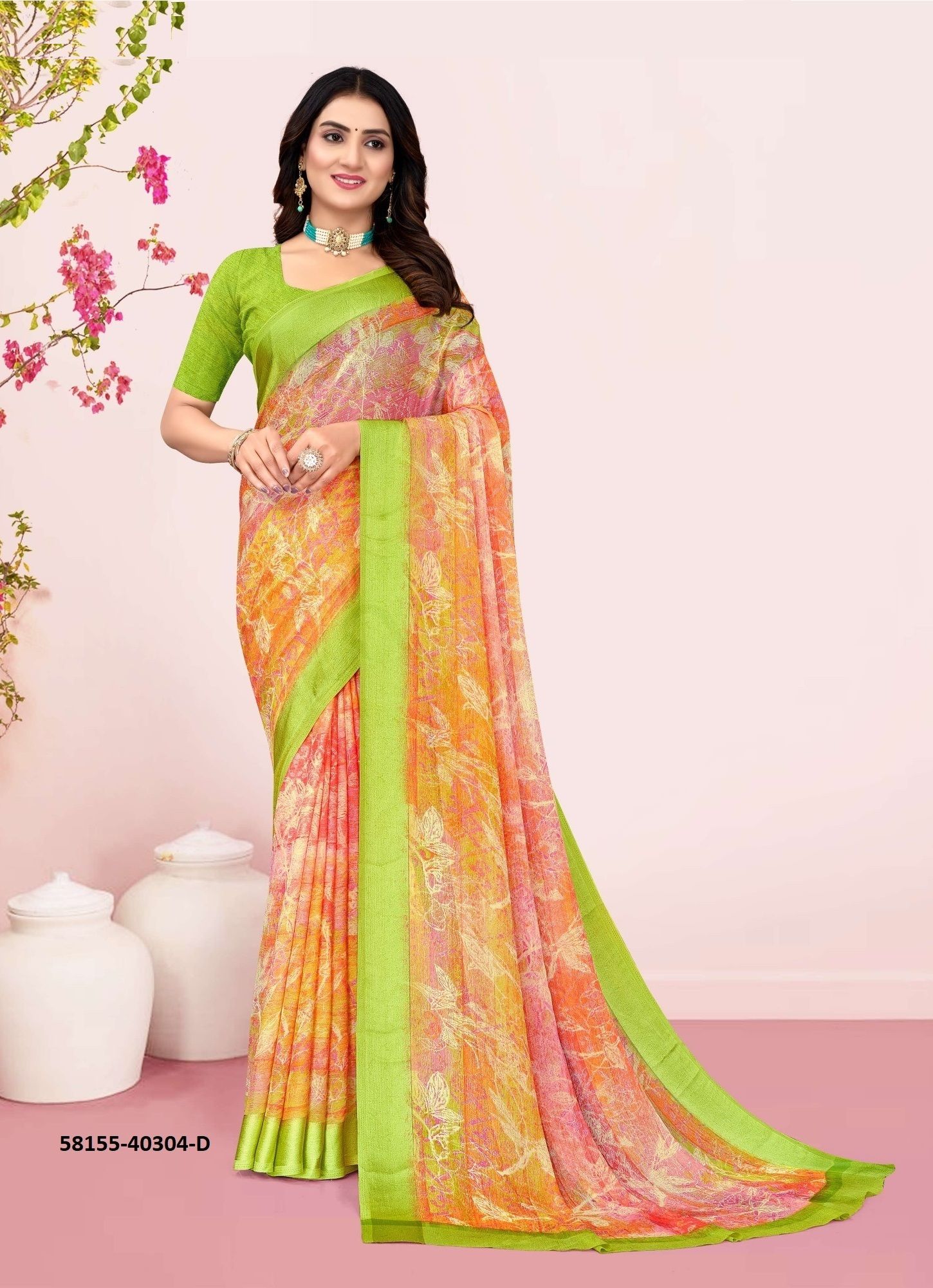CHERRY 46 - Catalog # 58155 (Set of 6 Sarees) by Brand RUCHI SAREES