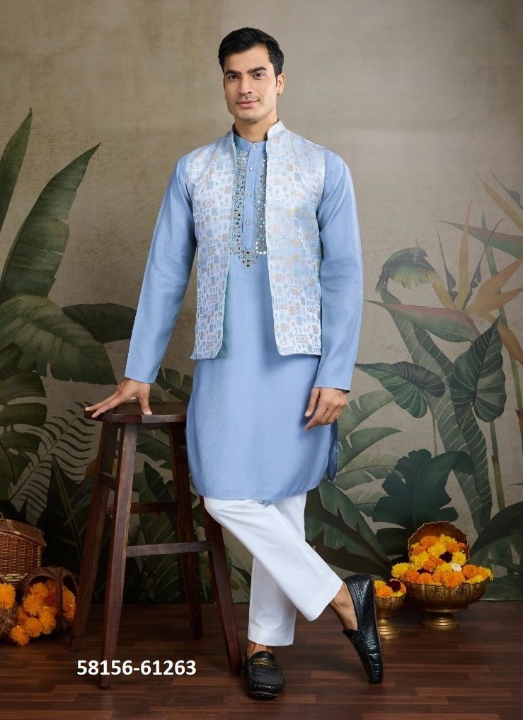 ROYAL DRAPE 1 - Catalog # 58156 (Set of 4 Men's Ethnic Wear) by Brand STROLLAY ®
