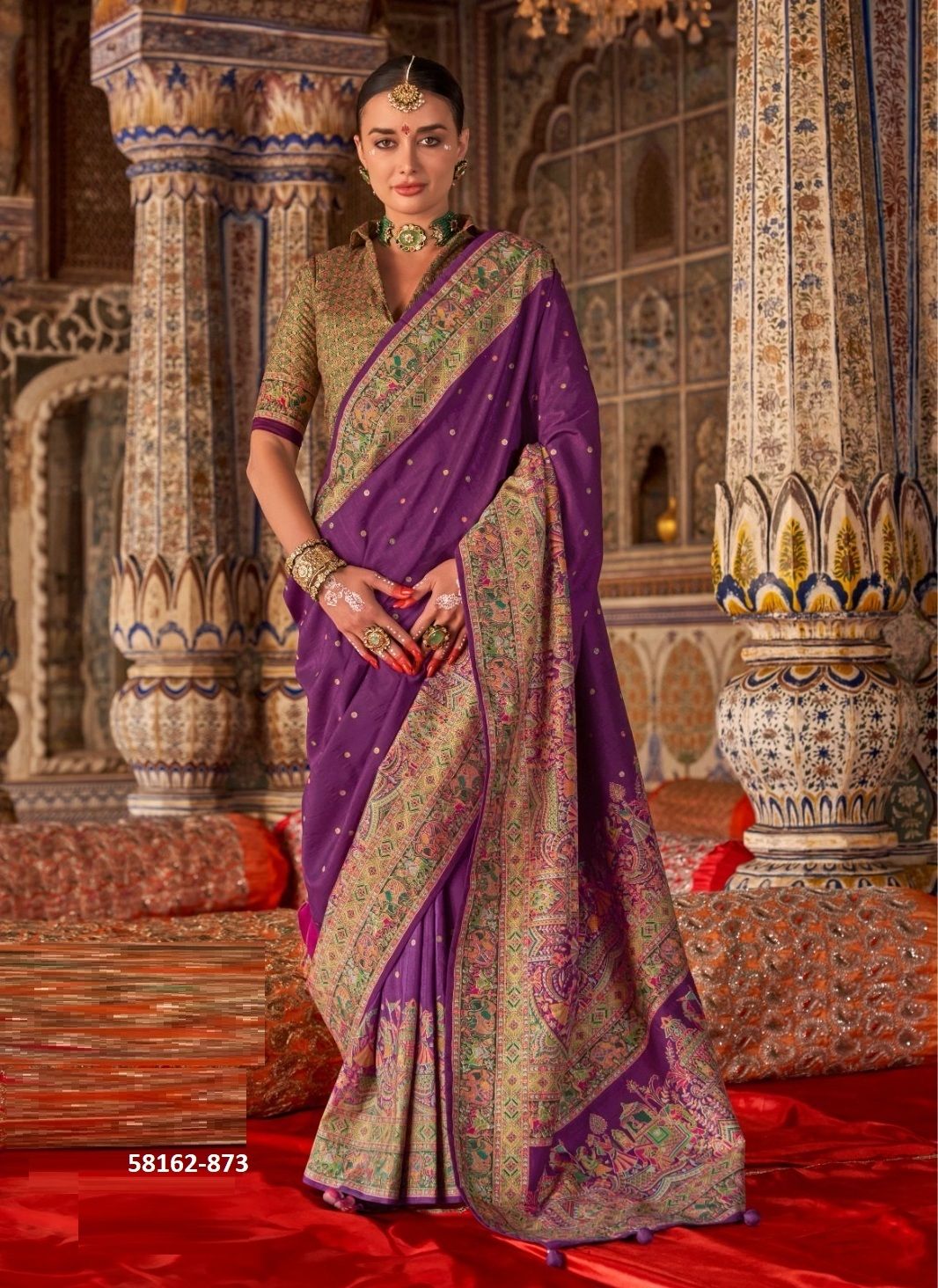 RAJ TILAK 1 - Catalog # 58162 (Set of 6 Sarees) by Brand KRESHVA RAJ TILAK 1 - Catalog # 58162 (Set of 6 Sarees) by Brand KRESHVA