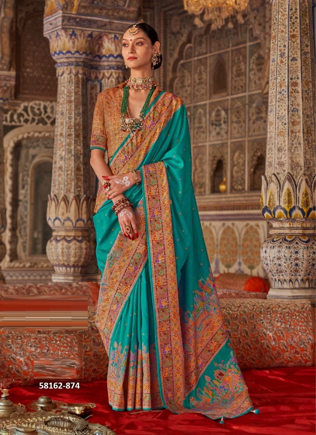 RAJ TILAK 1 - Catalog # 58162 (Set of 6 Sarees) by Brand KRESHVA RAJ TILAK 1 - Catalog # 58162 (Set of 6 Sarees) by Brand KRESHVA