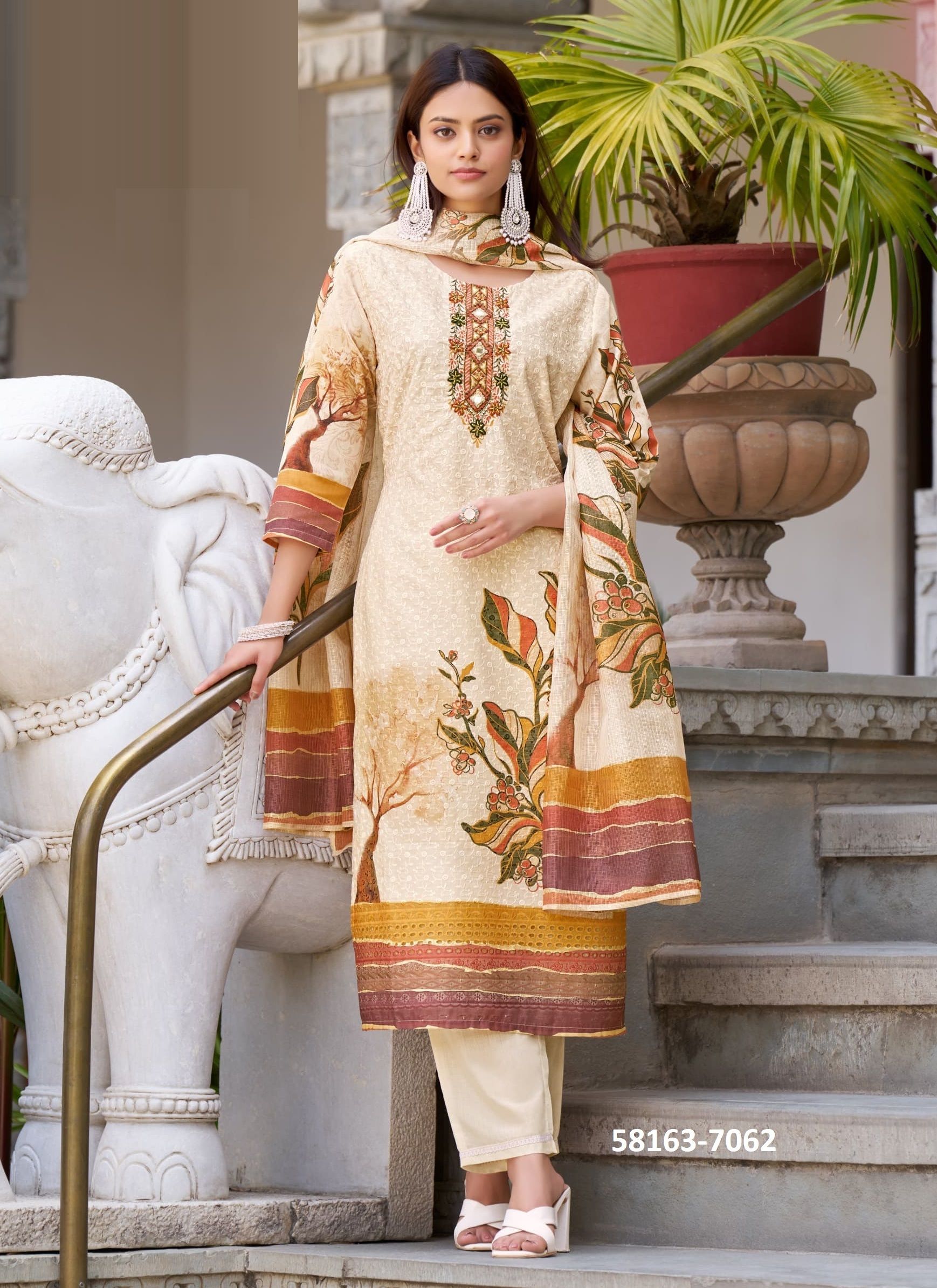 LOVELY - Catalog # 58163 (Set of 4 Readymade Salwar Suits) by Brand RANGOON