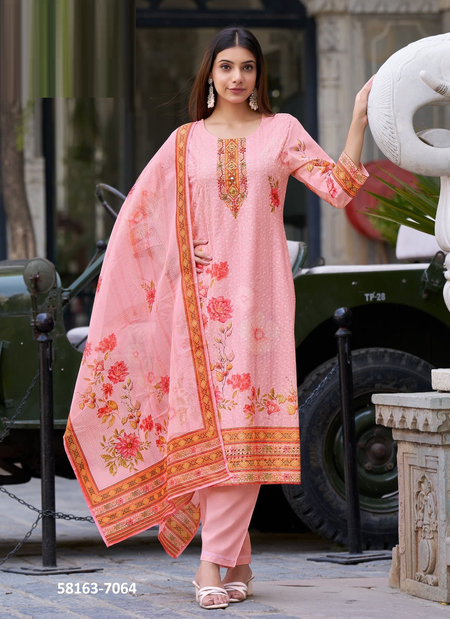 LOVELY - Catalog # 58163 (Set of 4 Readymade Salwar Suits) by Brand RANGOON