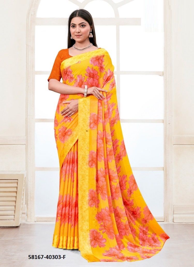 CHERRY 45 - Catalog # 58167 (Set of 6 Sarees) by Brand RUCHI SAREES