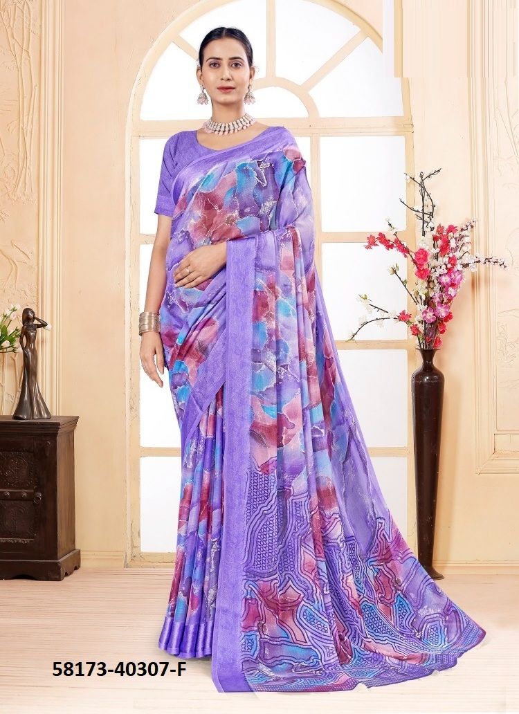 CHERRY 49 - Catalog # 58173 (Set of 6 Sarees) by Brand RUCHI SAREES