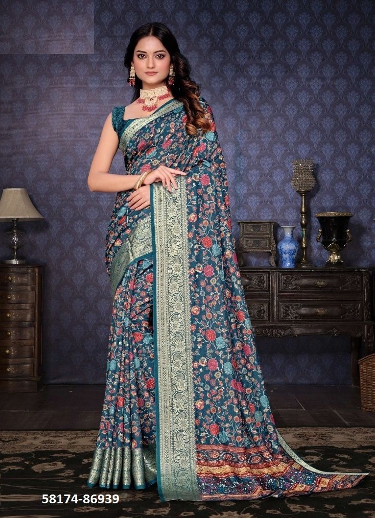 MADHURA - Catalog # 58174 (Set of 12 Sarees) by Brand VIPUL FASHIONS